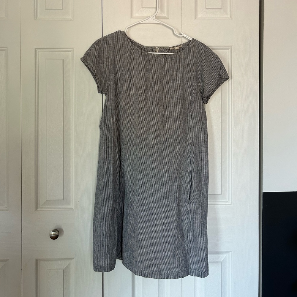 Eileen Fisher Navy and White Striped Top